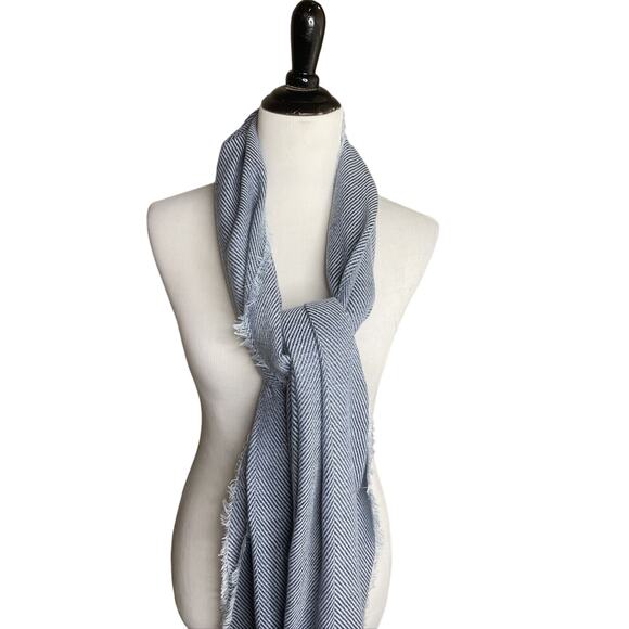 INC International Concepts Two-Tone Textured Shine Wrap Scarf Navy, NWT - Picture 2 of 5